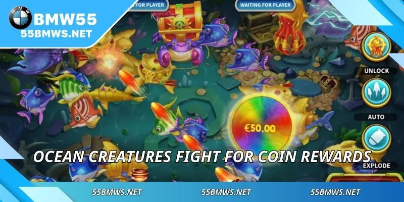 Ocean creatures fight for coin rewards