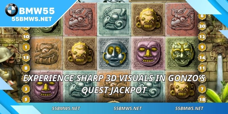 Experience sharp 3D visuals in Gonzo Quest Jackpot