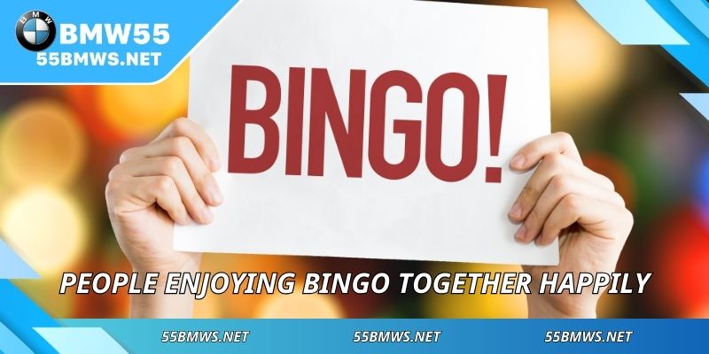 People enjoying bingo together happily