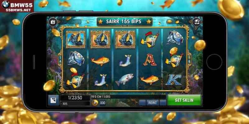   Mobile friendly fishing casino game interface on smartphone