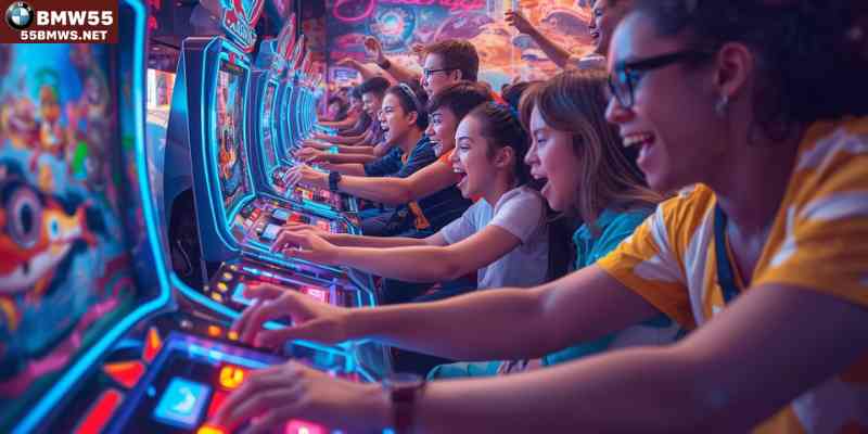    Players enjoying an immersive fishing casino arcade game online